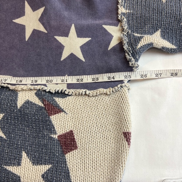 Free People Rare Stars Stripes Pullover 
oversized patriotic sweater Red ZipperS - Picture 7 of 10
